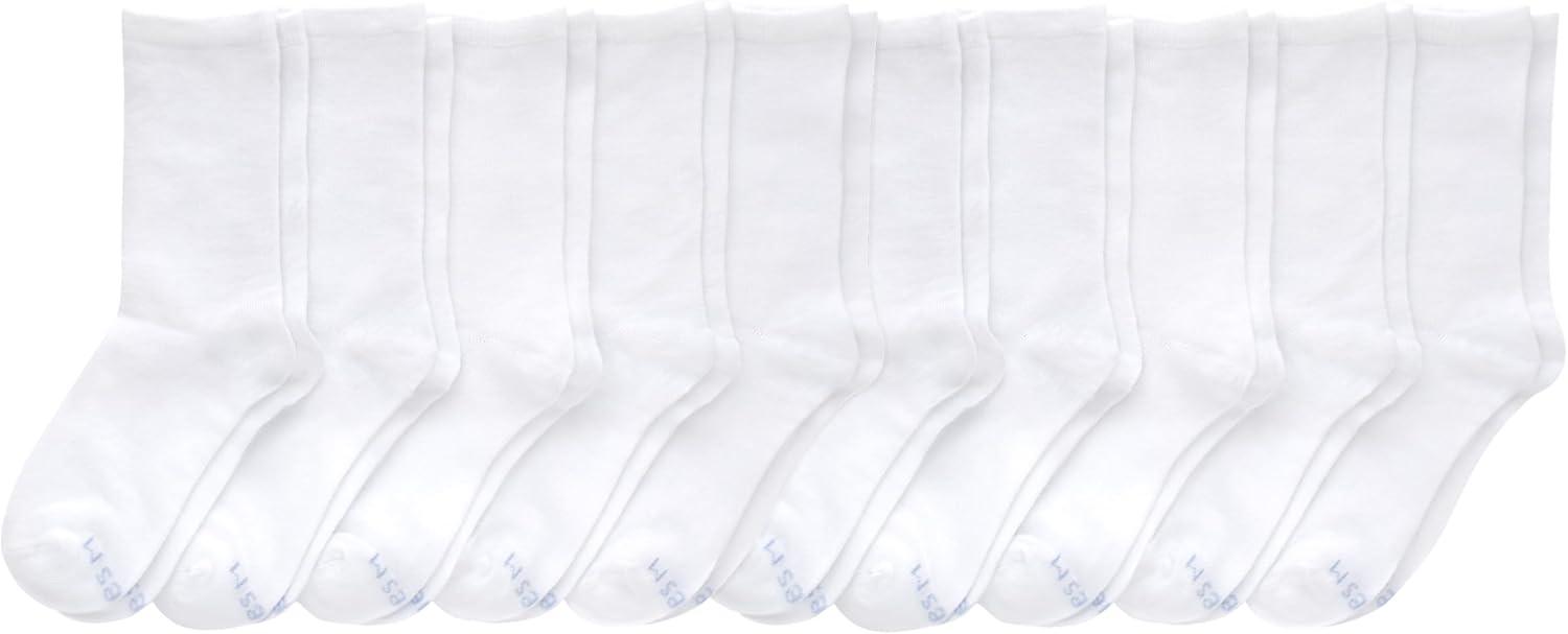 imageHanes girls Uniform Crew Socks Plain White Crew Socks Knit Crew Socks for Girls 10pairsWhite 10 Pair
