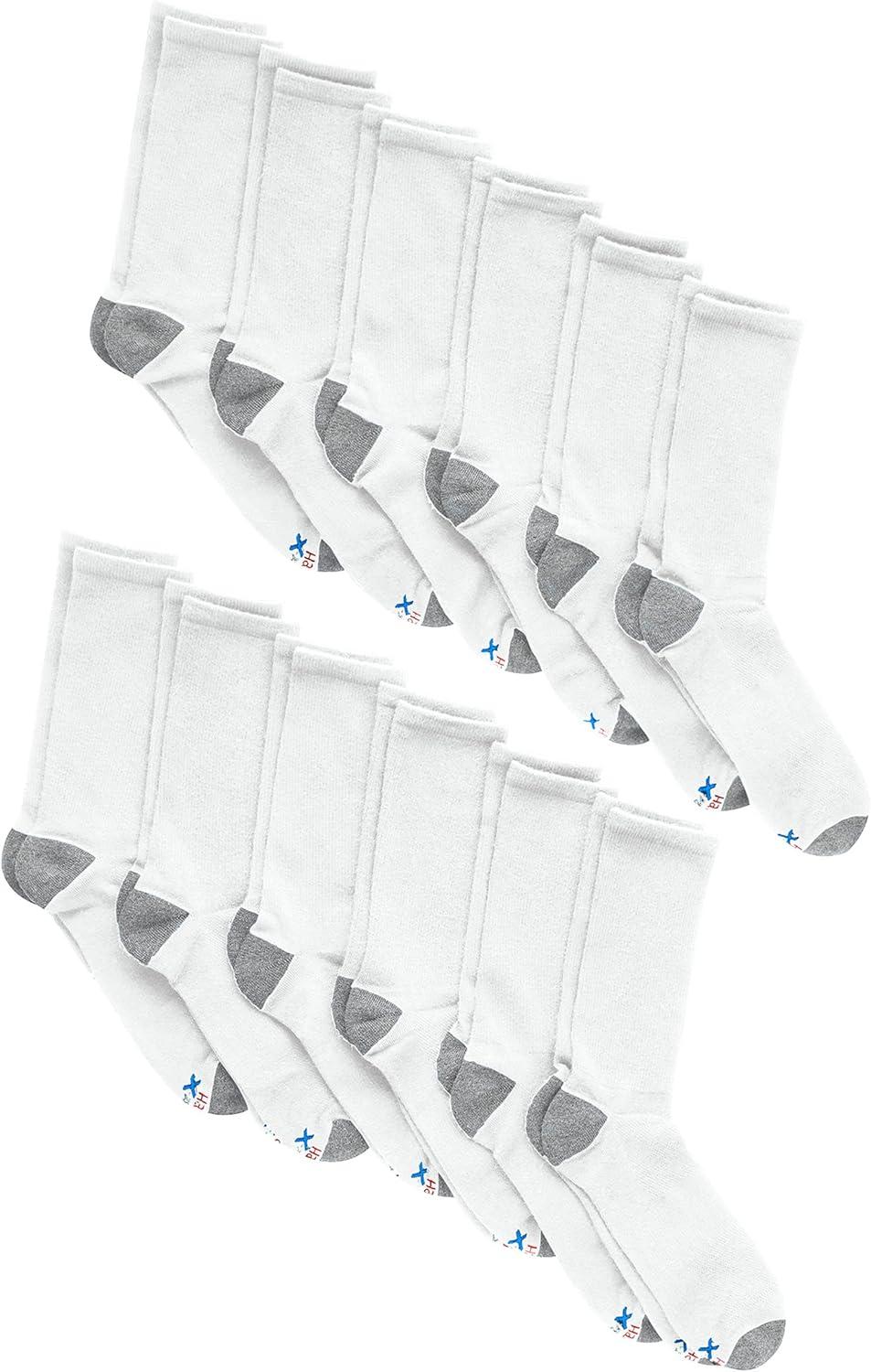 imageHanes mens Hanes Mens Socks Xtemp Lightweight Socks Crew and Ankle 12packCrew White