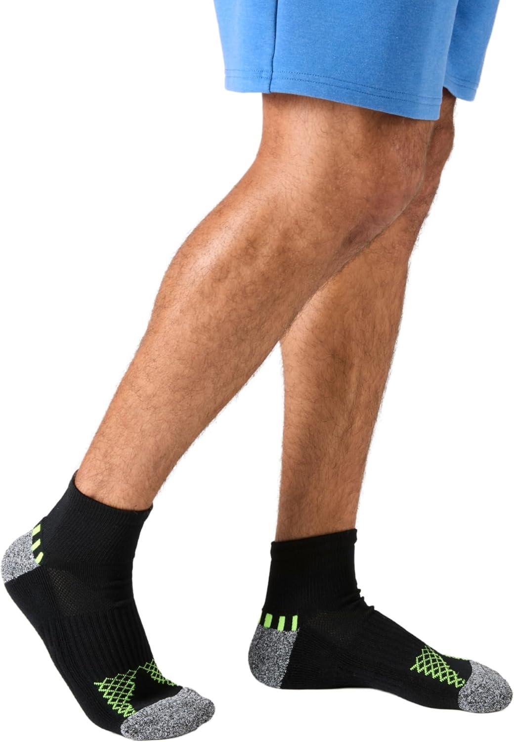 imageHanes mens Moves Performance Socks Moisturewicking Ankle ampamp Lowcut Socks Breathable Mesh Panels 6packBlack Assortment