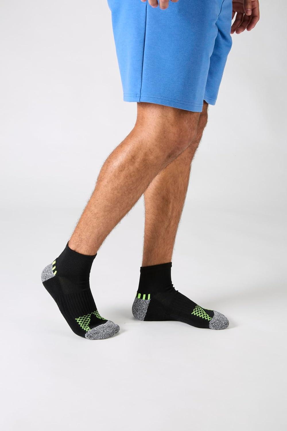 imageHanes mens Moves Performance Socks Moisturewicking Ankle ampamp Lowcut Socks Breathable Mesh Panels 6packBlackWhiteGrey