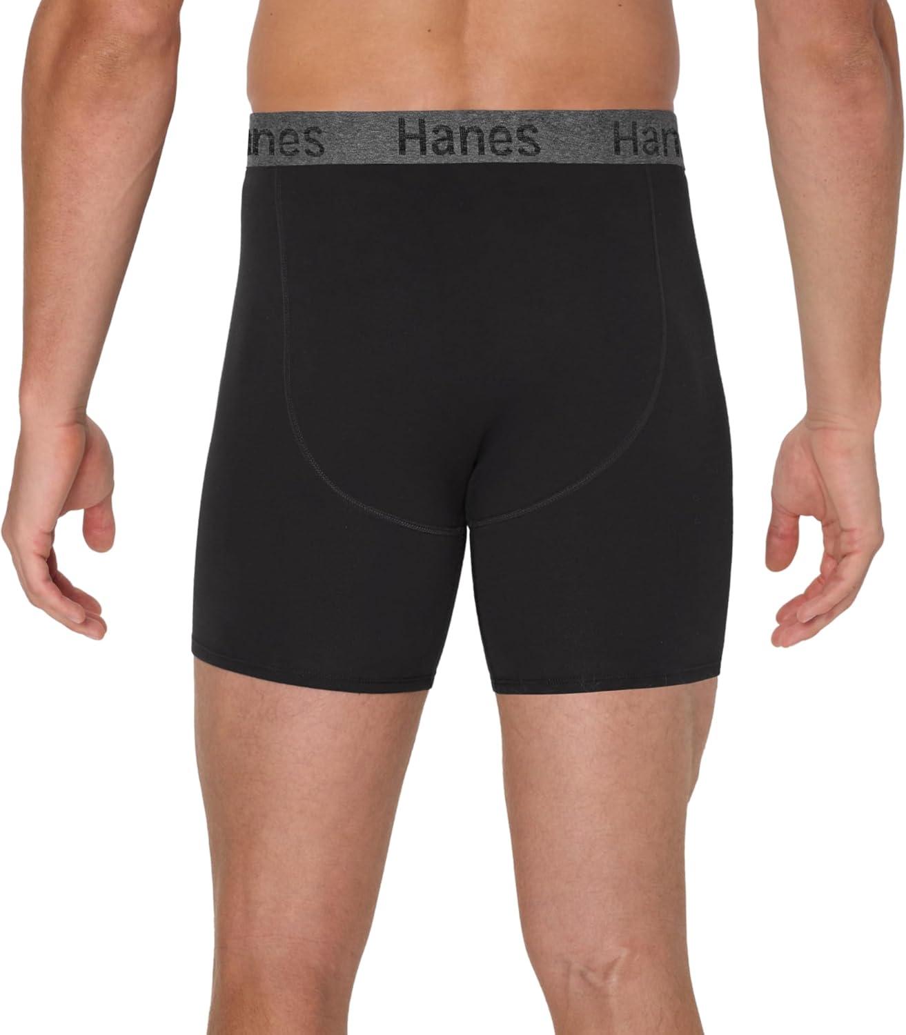 imageHanes mens Stay Dry Pouch Boxer Briefs Performance Stretch Boxer Brief With Leak Protection 3packBlack