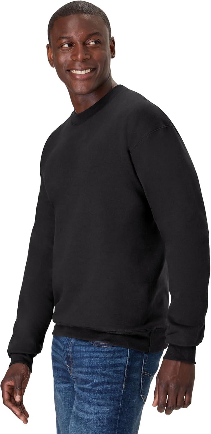 imageHanes mens Ultimate Sweatshirt Heavyweight Fleece Sweatshirt Crewneck Pullover for MenBlack