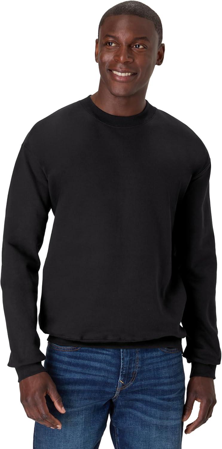 imageHanes mens Ultimate Sweatshirt Heavyweight Fleece Sweatshirt Crewneck Pullover for MenBlack