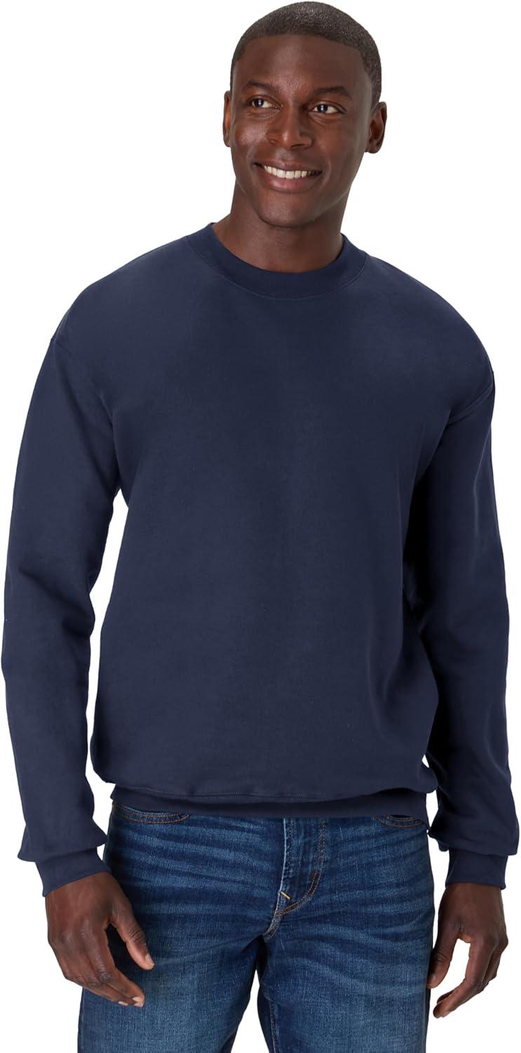 imageHanes mens Ultimate Sweatshirt Heavyweight Fleece Sweatshirt Crewneck Pullover for MenNavy