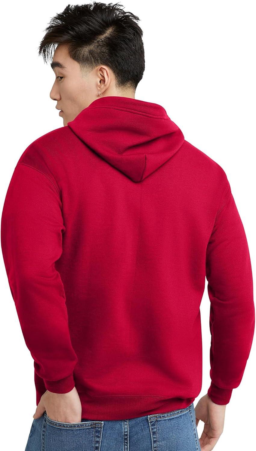imageHanes mens Zipup Hoodie Ecosmart Fleece Fullzip Hoodie for Men Hooded SweatshirtDeep Red