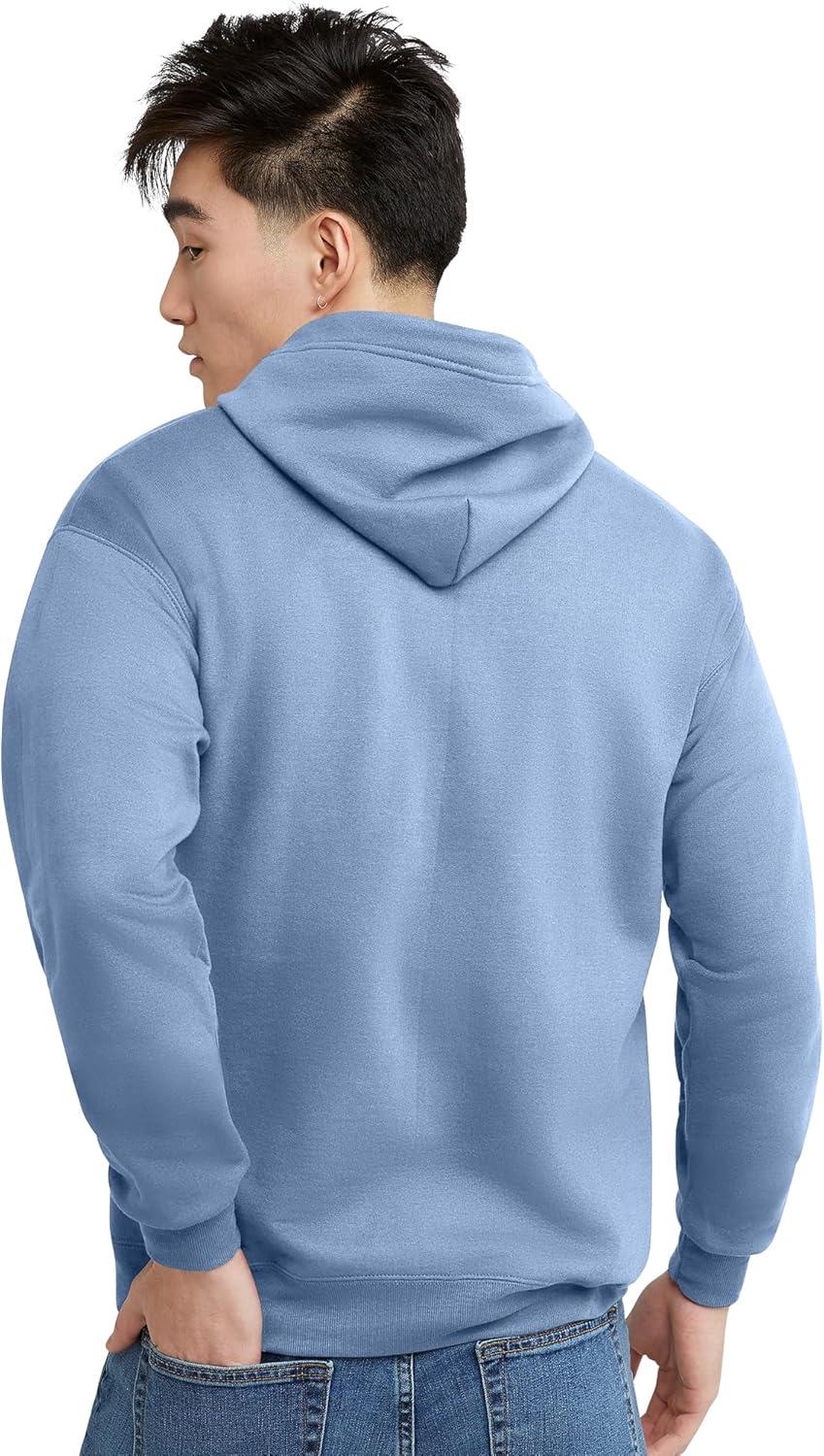 imageHanes mens Zipup Hoodie Ecosmart Fleece Fullzip Hoodie for Men Hooded SweatshirtLight Blue