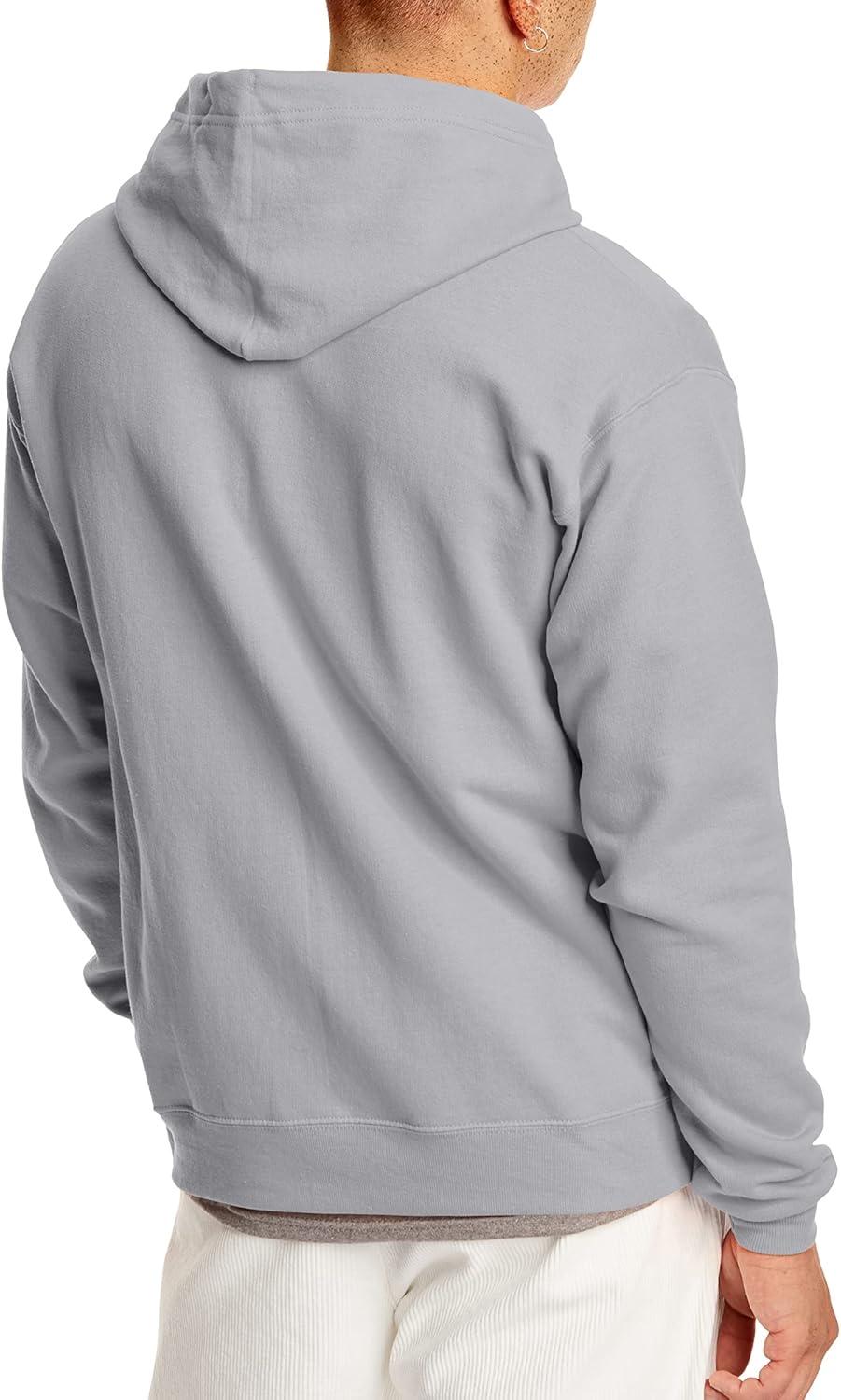 imageHanes mens Zipup Hoodie Ecosmart Fleece Fullzip Hoodie for Men Hooded SweatshirtLight Steel