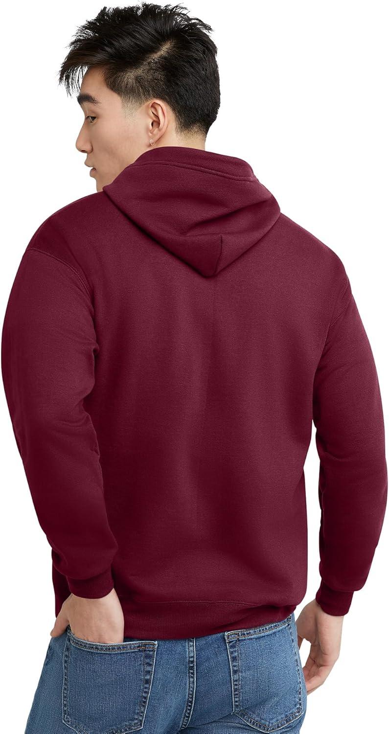 imageHanes mens Zipup Hoodie Ecosmart Fleece Fullzip Hoodie for Men Hooded SweatshirtMaroon