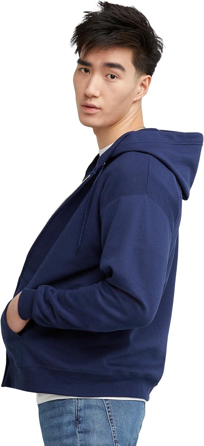imageHanes mens Zipup Hoodie Ecosmart Fleece Fullzip Hoodie for Men Hooded SweatshirtNavy
