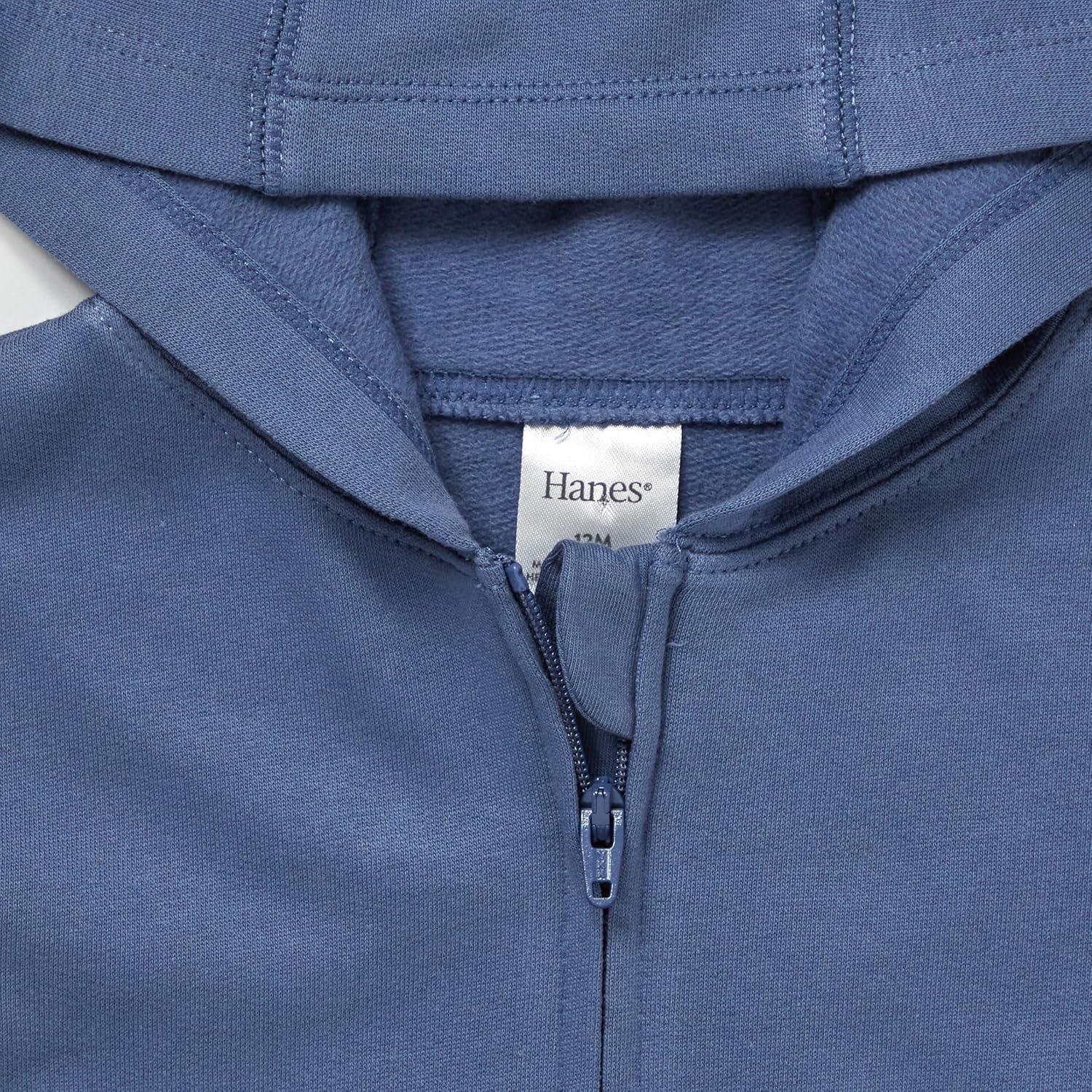 imageHanes unisexbaby Pure Comfort Organic Hoodie French Terry Fullzip Hooded Sweatshirt Infant Boys ampamp GirlsMisted Blue