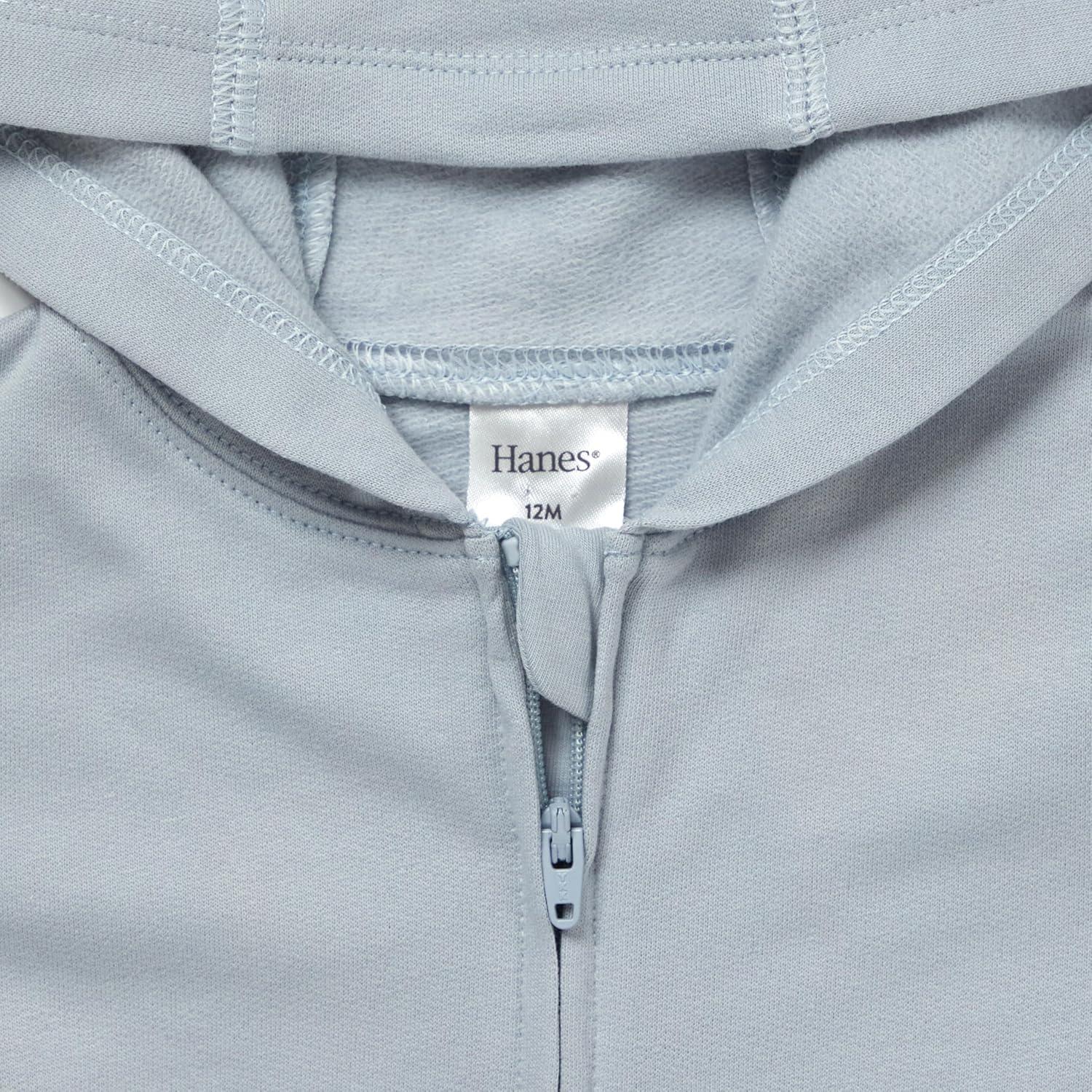 imageHanes unisexbaby Pure Comfort Organic Hoodie French Terry Fullzip Hooded Sweatshirt Infant Boys ampamp GirlsSilver