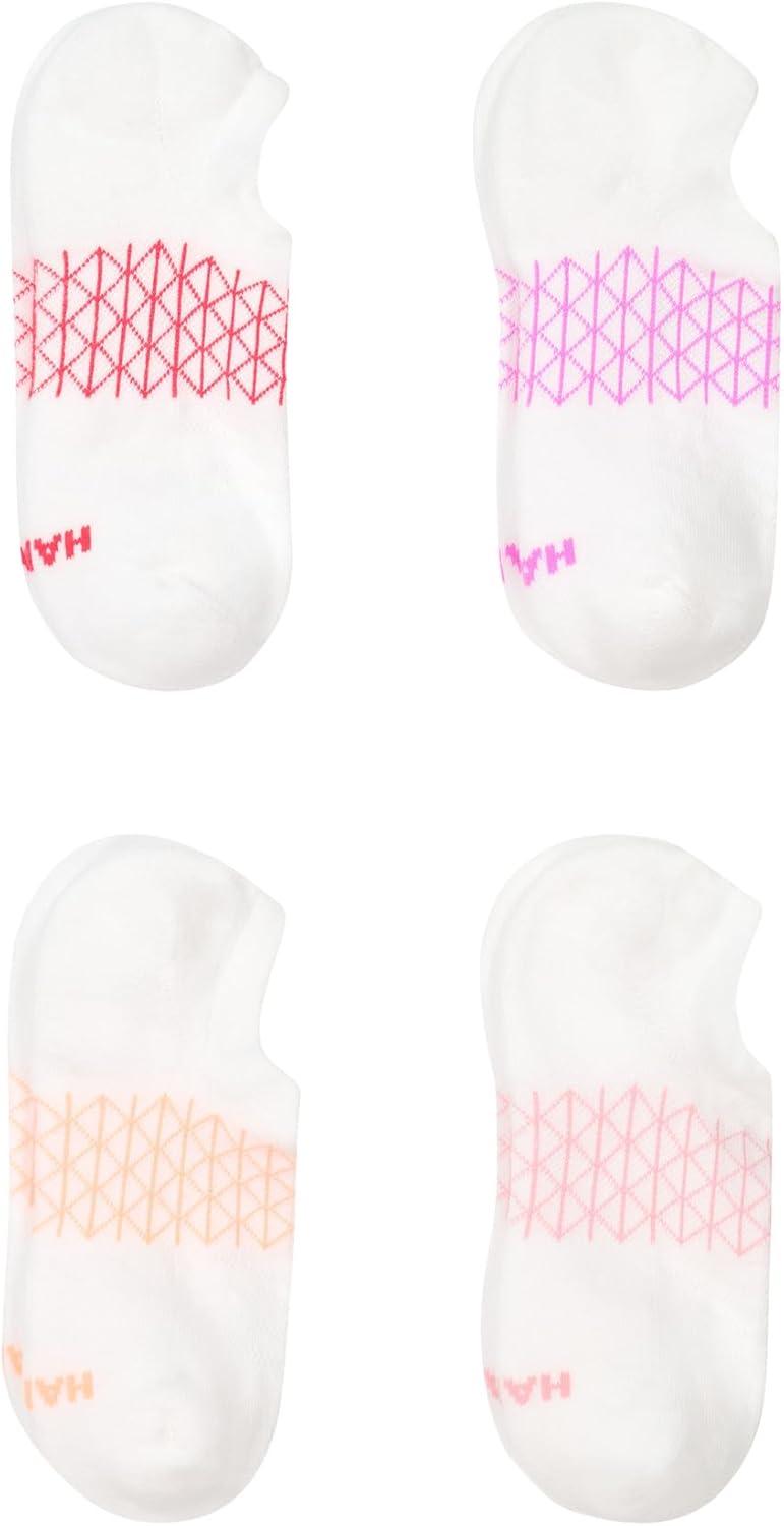 imageHanes womens Absolute Active Super No Show Socks Breathable Mesh Performance Socks Noslip Gripper 4packWhite