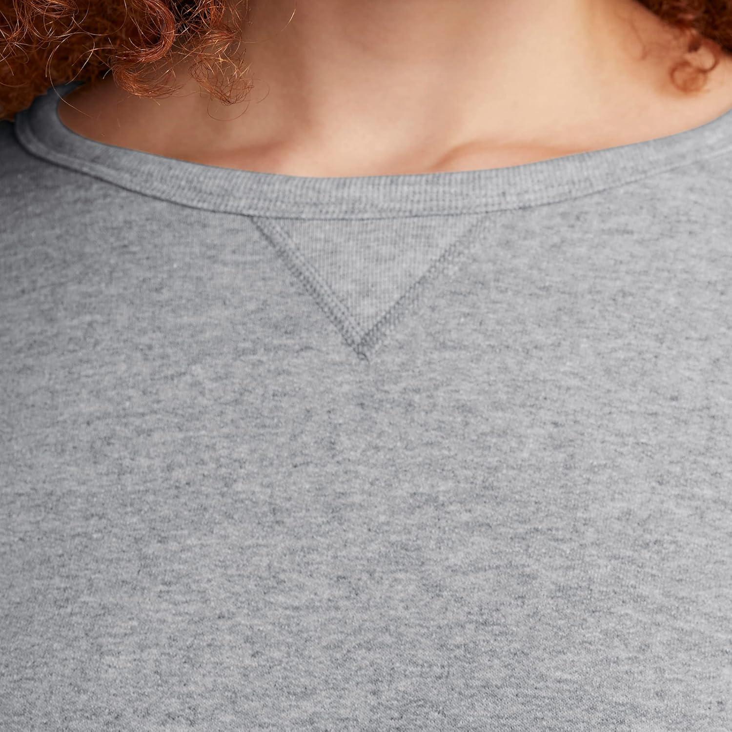 imageHanes womens Crewneck Sweatshirt Ecosmart Fleece Pullover With Vnotch Sweatshirt for WomenLight Steel