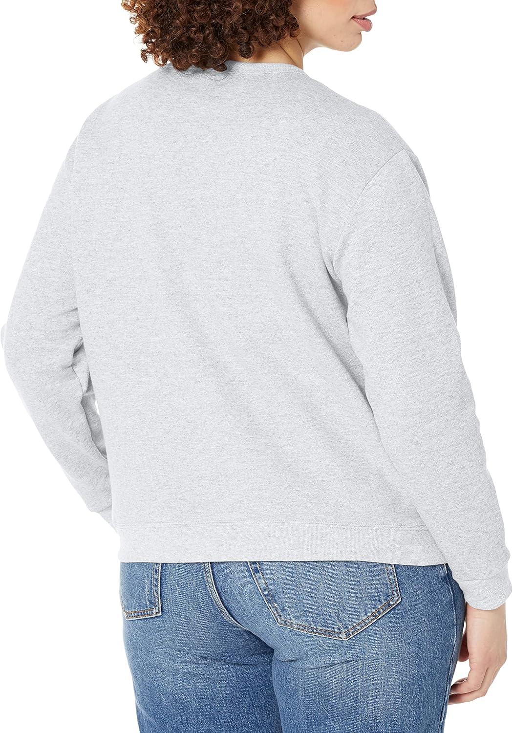 imageHanes womens Crewneck Sweatshirt Ecosmart Fleece Pullover With Vnotch Sweatshirt for WomenLight Steel