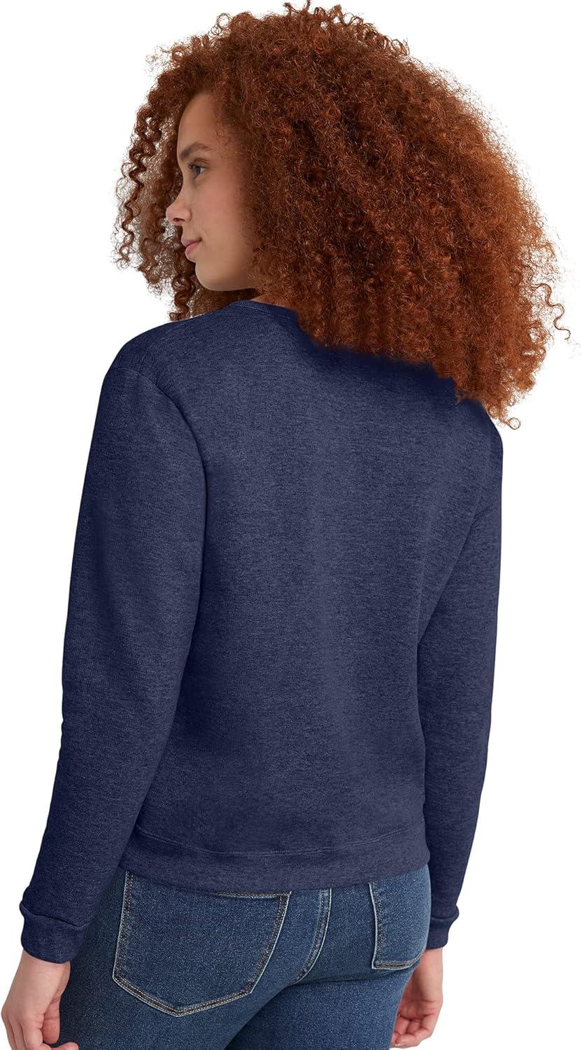 imageHanes womens Crewneck Sweatshirt Ecosmart Fleece Pullover With Vnotch Sweatshirt for WomenNavy Heather