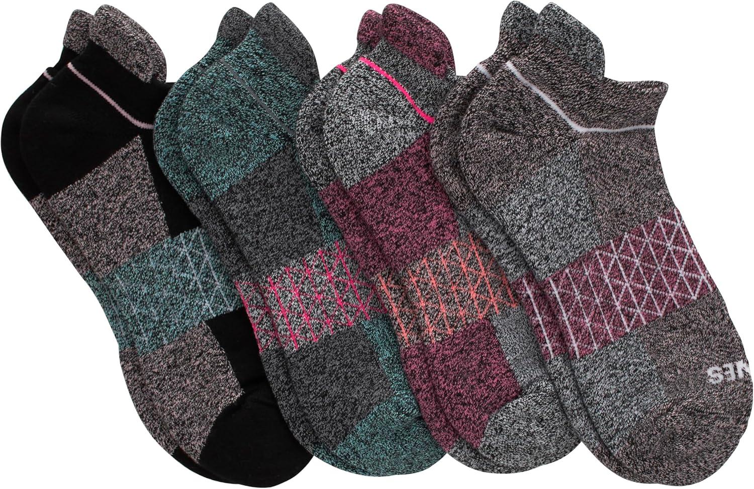 imageHanes womens Cushioned No Show Tab Socks Absolute Active No Show Socks for Women 4pairsDark Grey 4 Pack