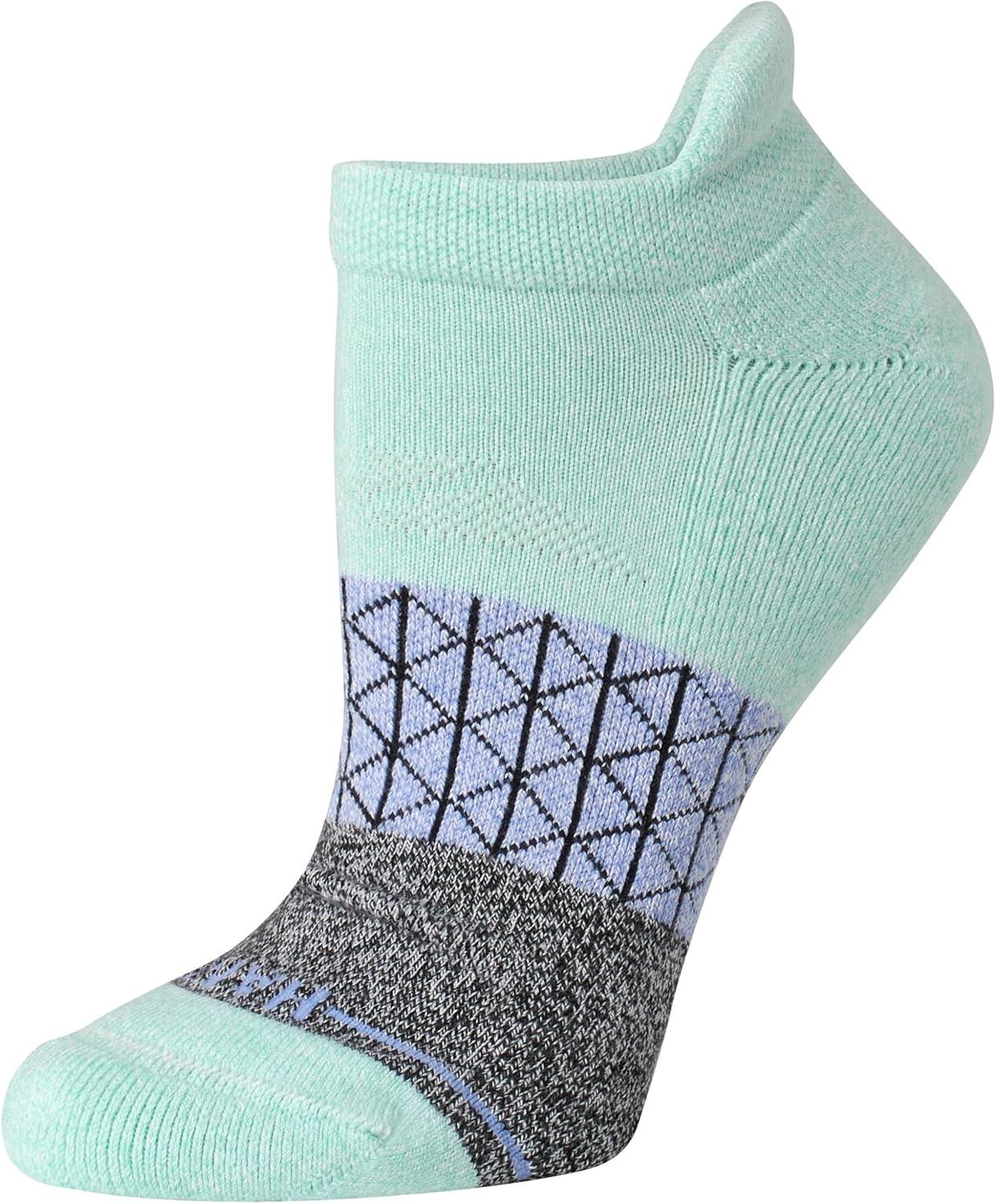 imageHanes womens Cushioned No Show Tab Socks Absolute Active No Show Socks for Women 4pairsPurple Green Colorblock 4 Pack