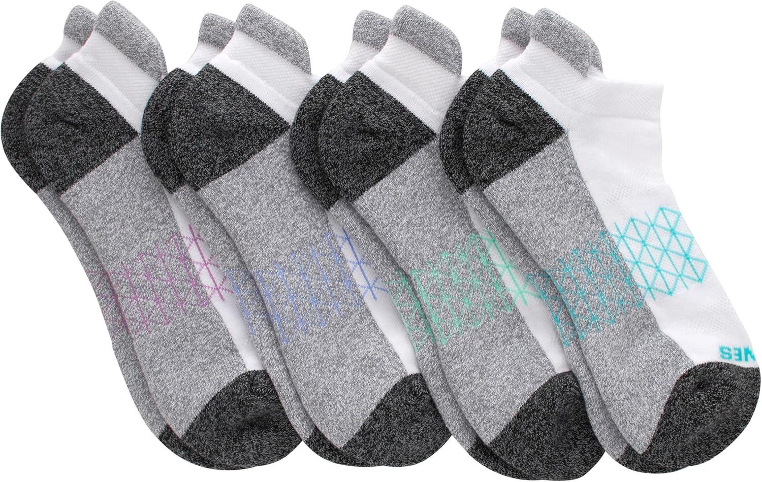 imageHanes womens Cushioned No Show Tab Socks Absolute Active No Show Socks for Women 4pairsWhite 4 Pack
