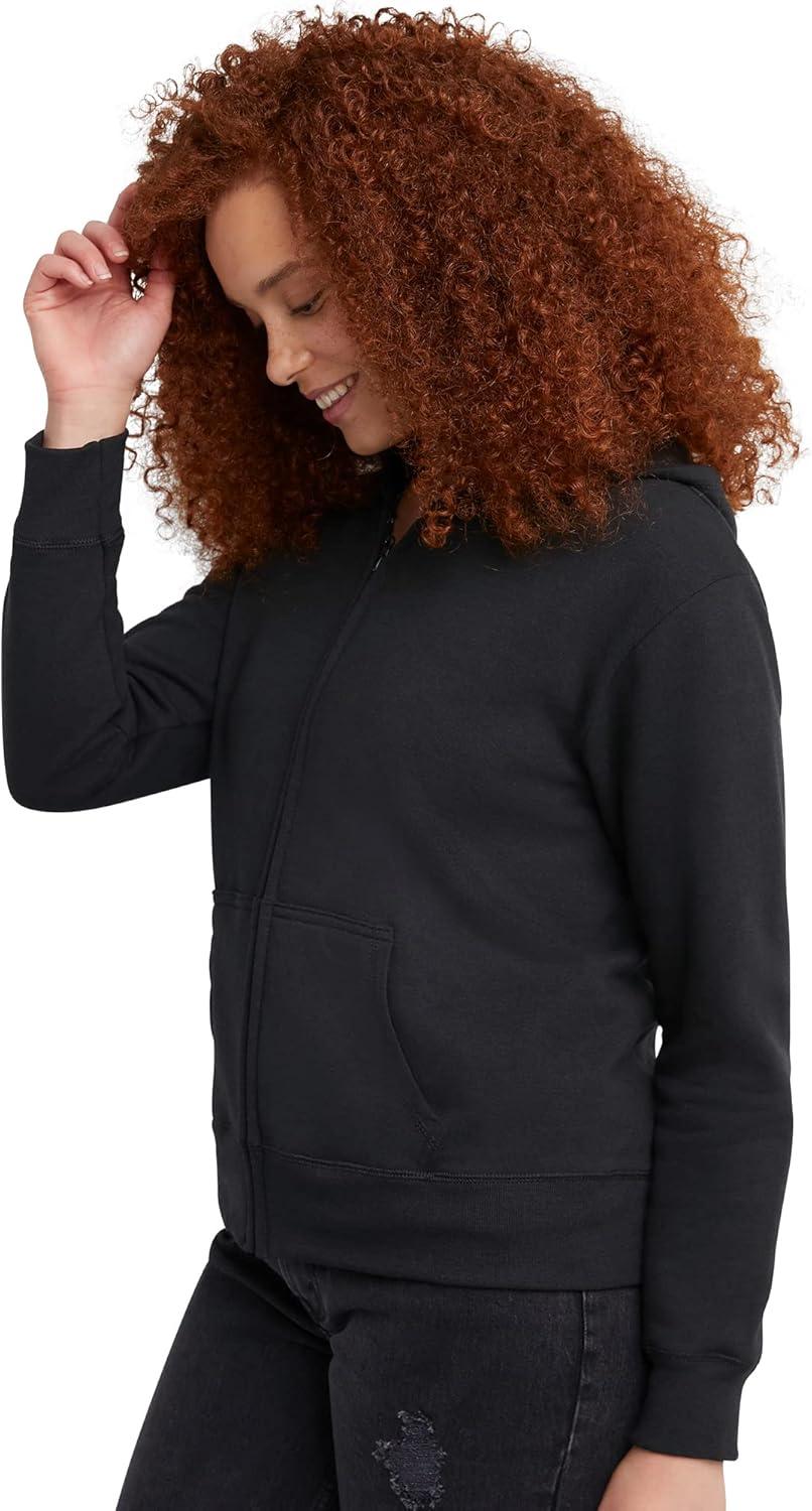 imageHanes womens Ecosmart Full Zip Fleece HoodieEbony