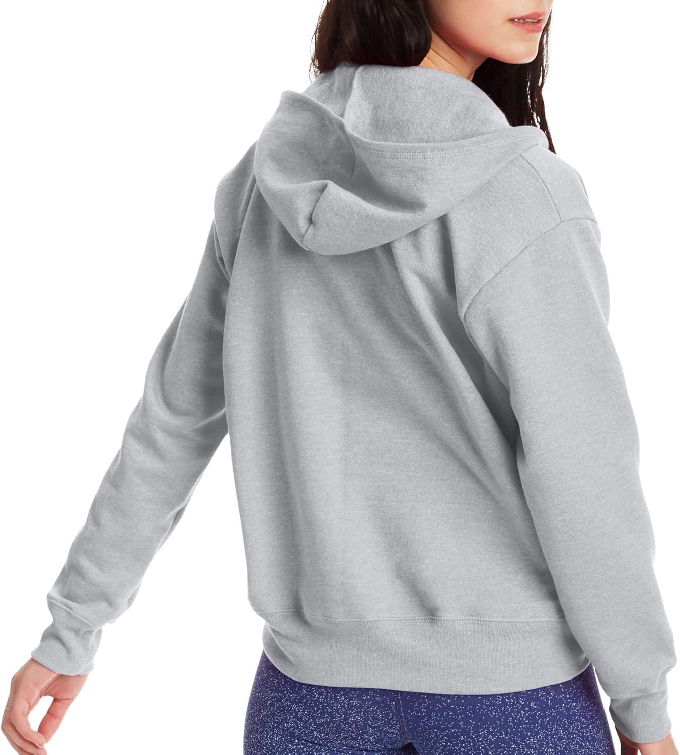 imageHanes womens Ecosmart Full Zip Fleece HoodieLight Steel