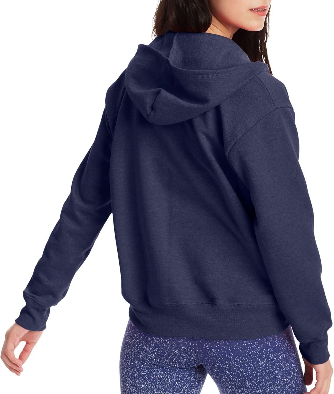 imageHanes womens Ecosmart Full Zip Fleece HoodieNavy Heather