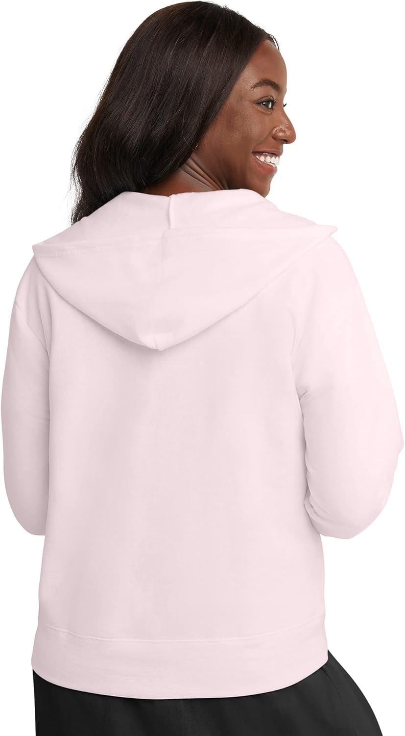 imageHanes womens Ecosmart Full Zip Fleece HoodiePale Pink