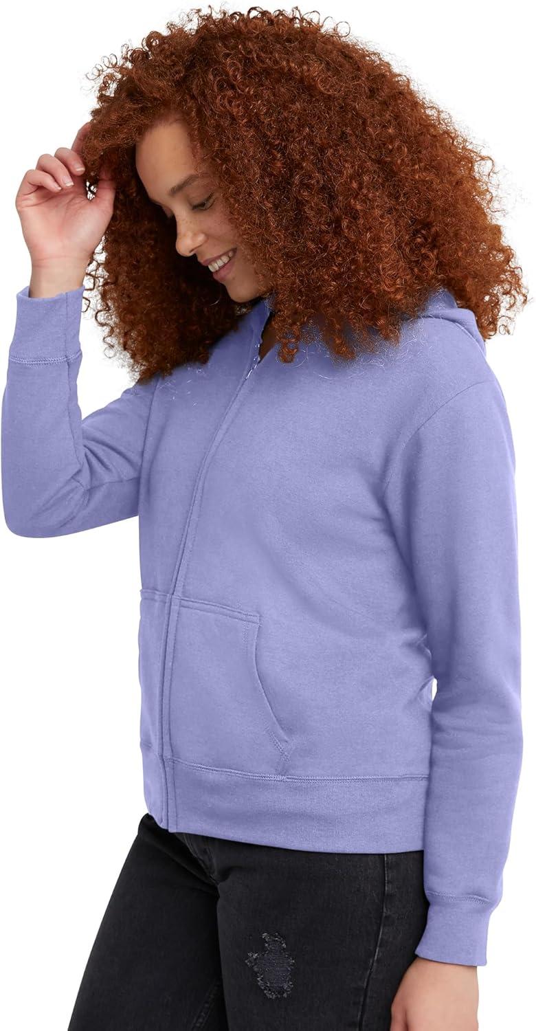 imageHanes womens Ecosmart Full Zip Fleece HoodiePeri Blue