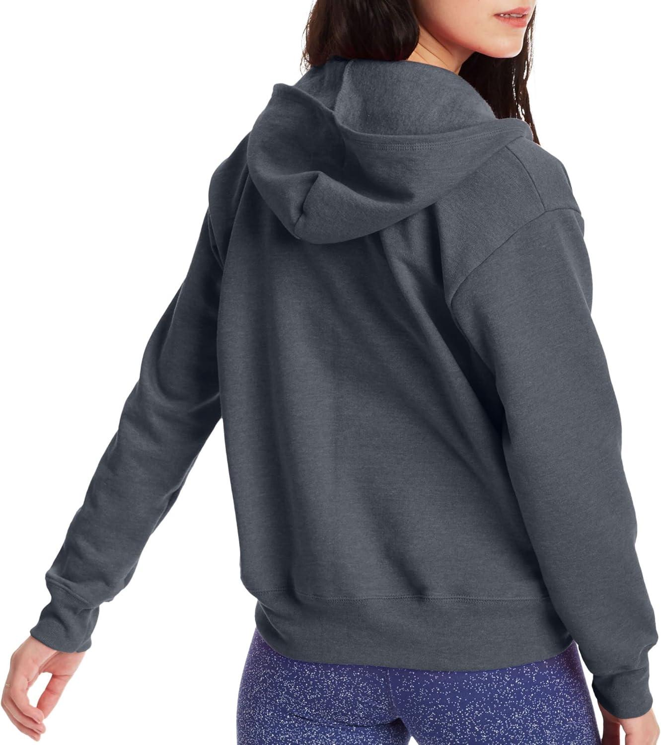 imageHanes womens Ecosmart Full Zip Fleece HoodieSlate Heather
