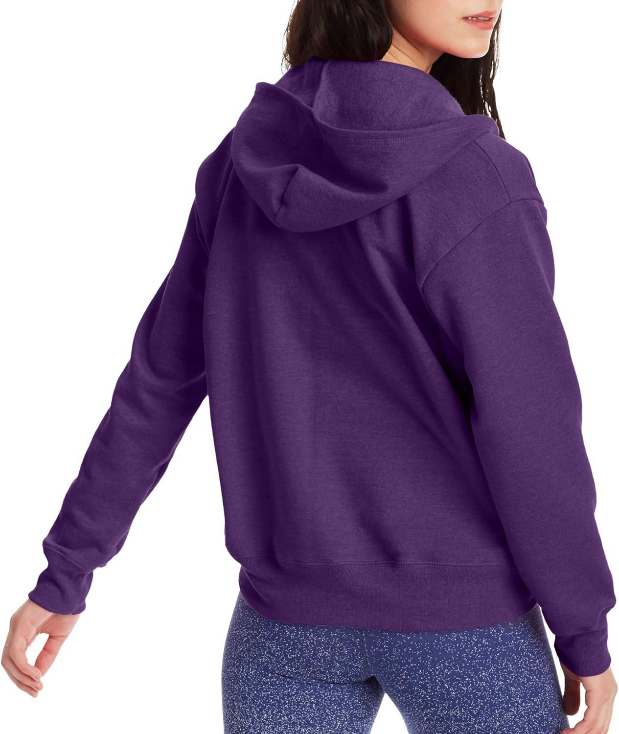 imageHanes womens Ecosmart Full Zip Fleece HoodieViolet Splendor Heather