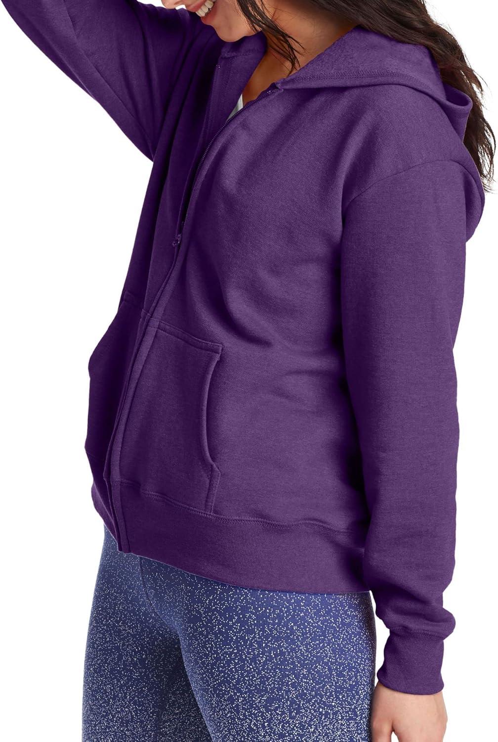 imageHanes womens Ecosmart Full Zip Fleece HoodieViolet Splendor Heather