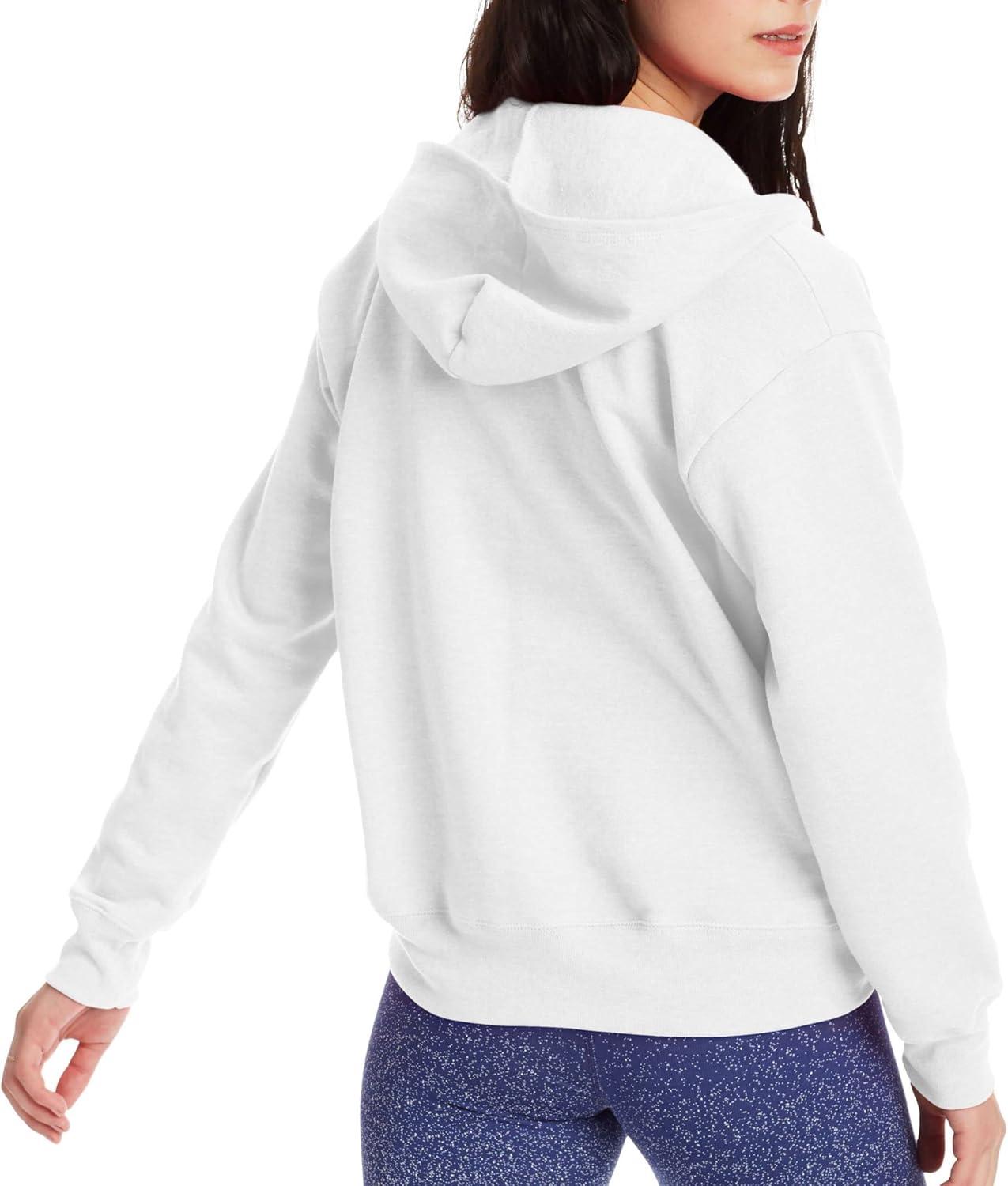 imageHanes womens Ecosmart Full Zip Fleece HoodieWhite