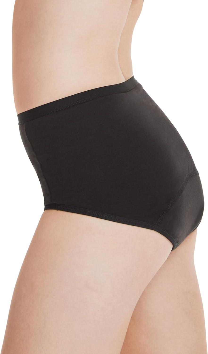 imageHanes womens Fresh ampamp Dry Light and Moderate Period 3pack Bikini Underwear Multiple Options AvailableBikini Style Underwear1pack Brief Black