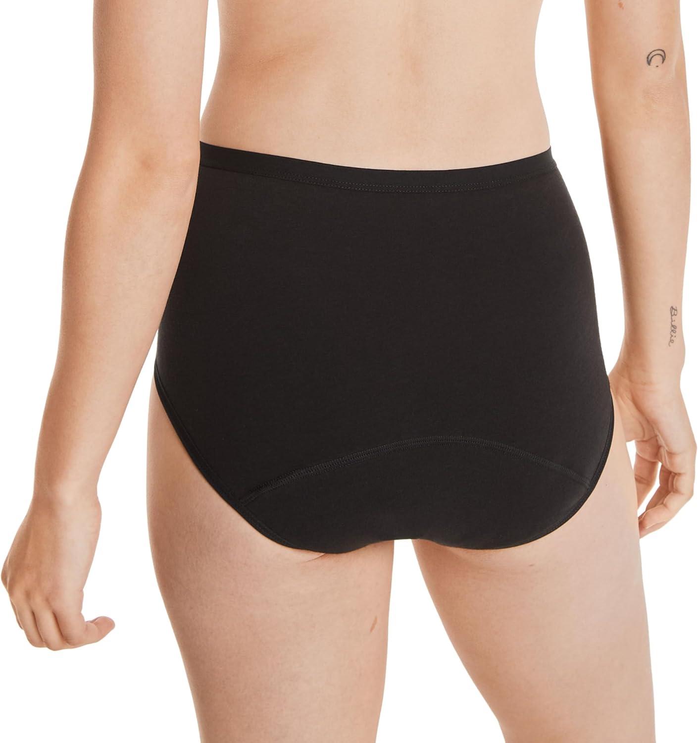 imageHanes womens Fresh ampamp Dry Light and Moderate Period 3pack Bikini Underwear Multiple Options AvailableBikini Style Underwear1pack Brief Black