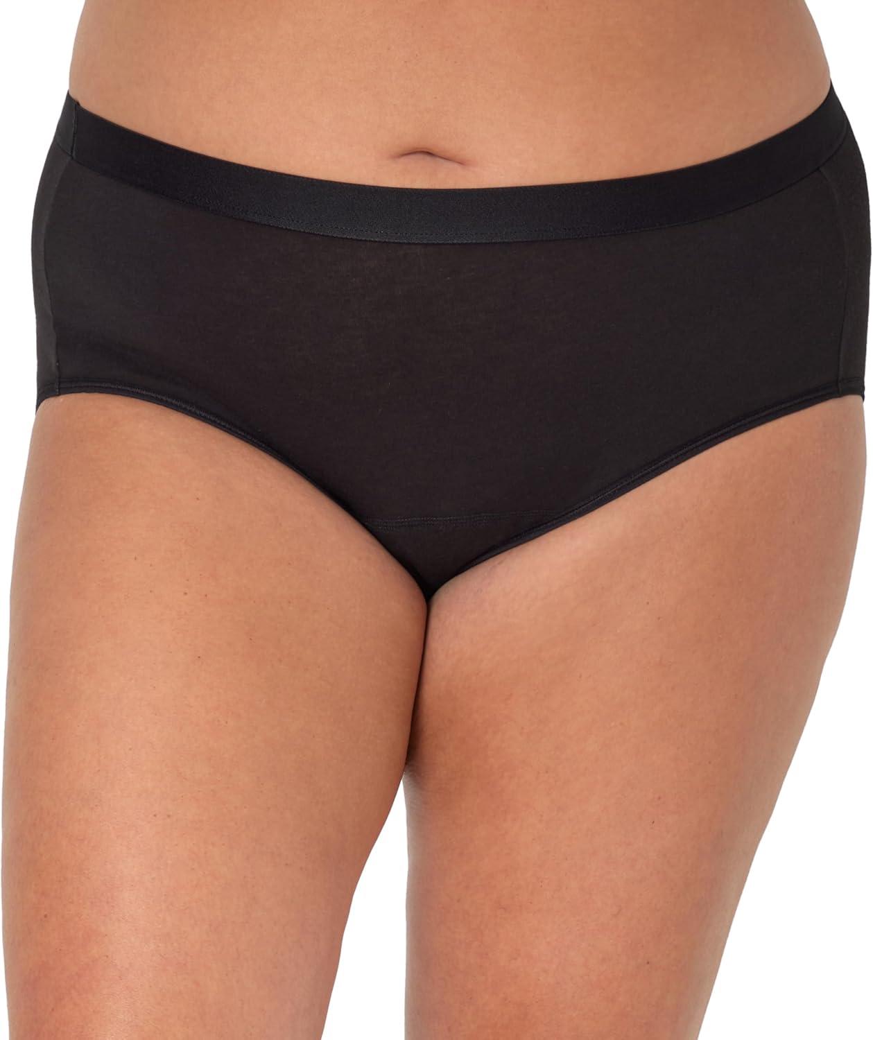 imageHanes womens Just My Size Comfort Period Brief Period Underwear Super Leaks 2pack Plus SizesPecanBlack