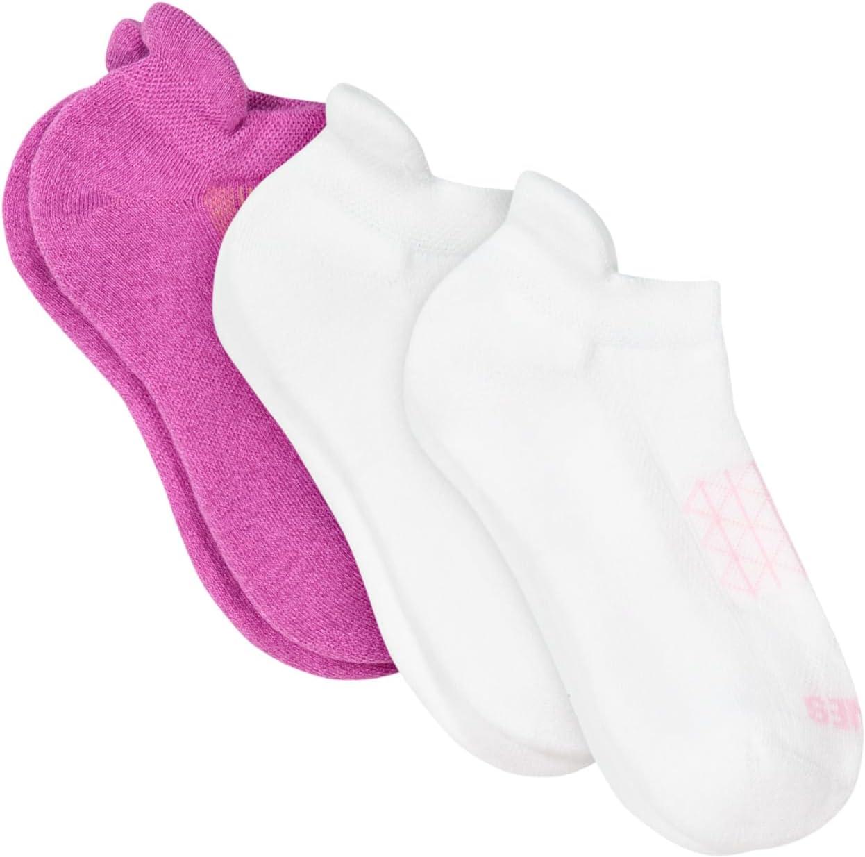 imageHanes womens No Show Running Socks Absolute Run Socks Breathable No Show Tab Socks for Running 4packPink