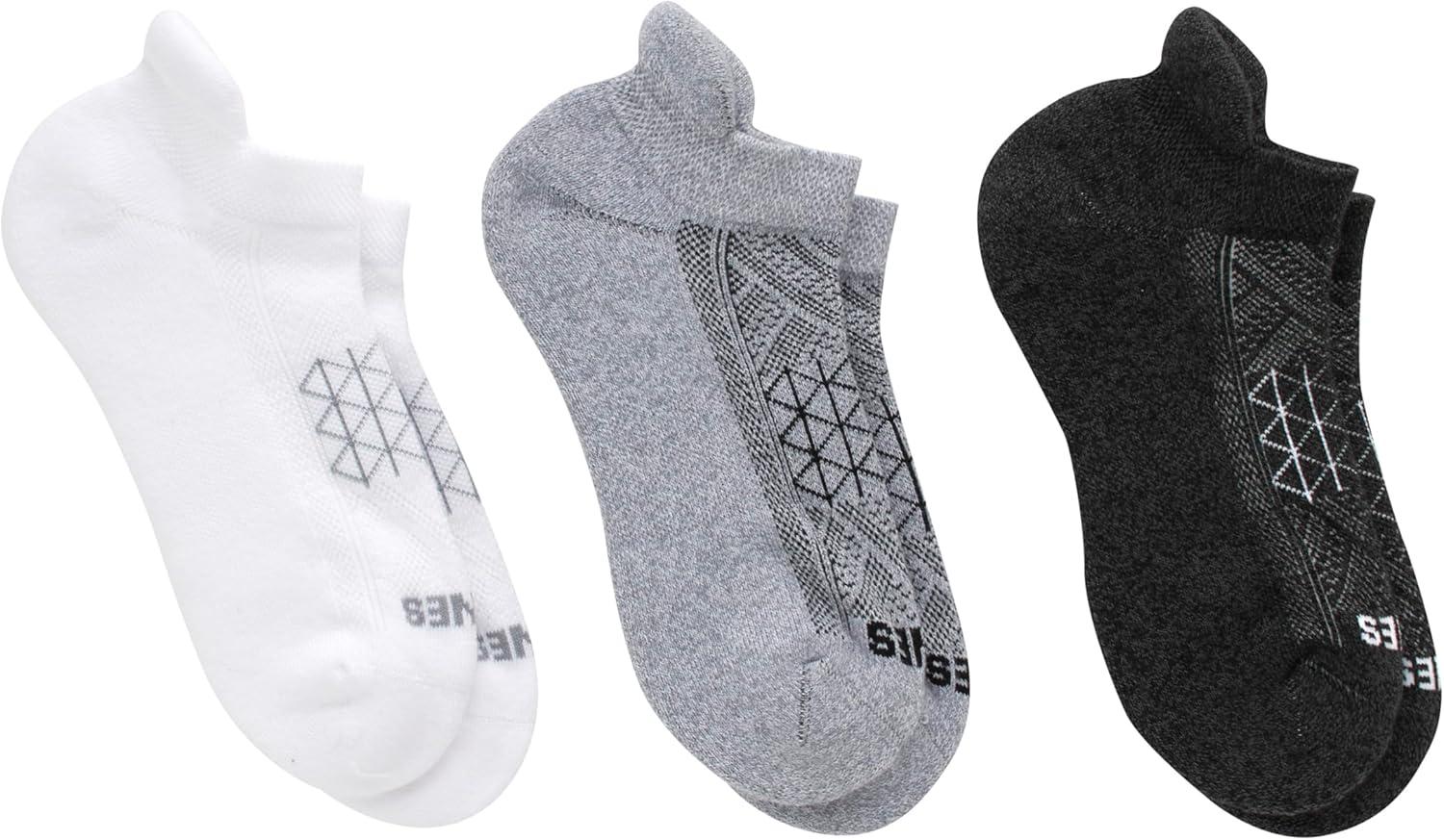 imageHanes womens No Show Running Socks Absolute Run Socks Breathable No Show Tab Socks for Running 4packWhiteGreyBlack