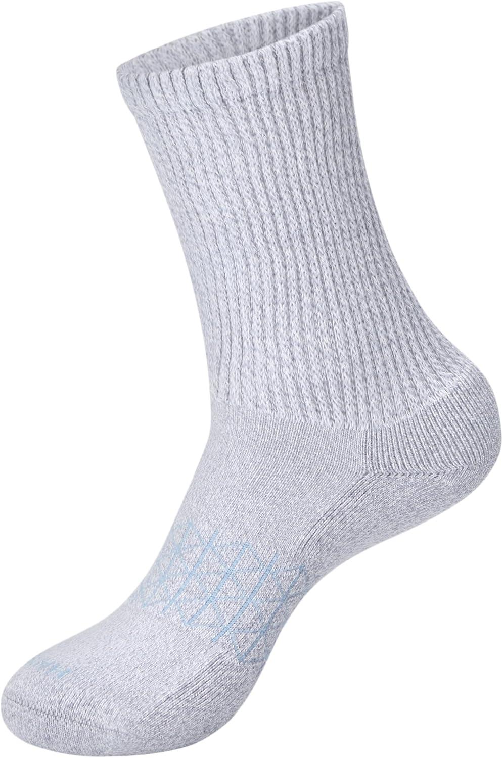 imageHanes womens Nonbinding Crew Socks Absolute Wellness Nonrestrictive Cushioned Socks for Women 4packBlackGreyWhite
