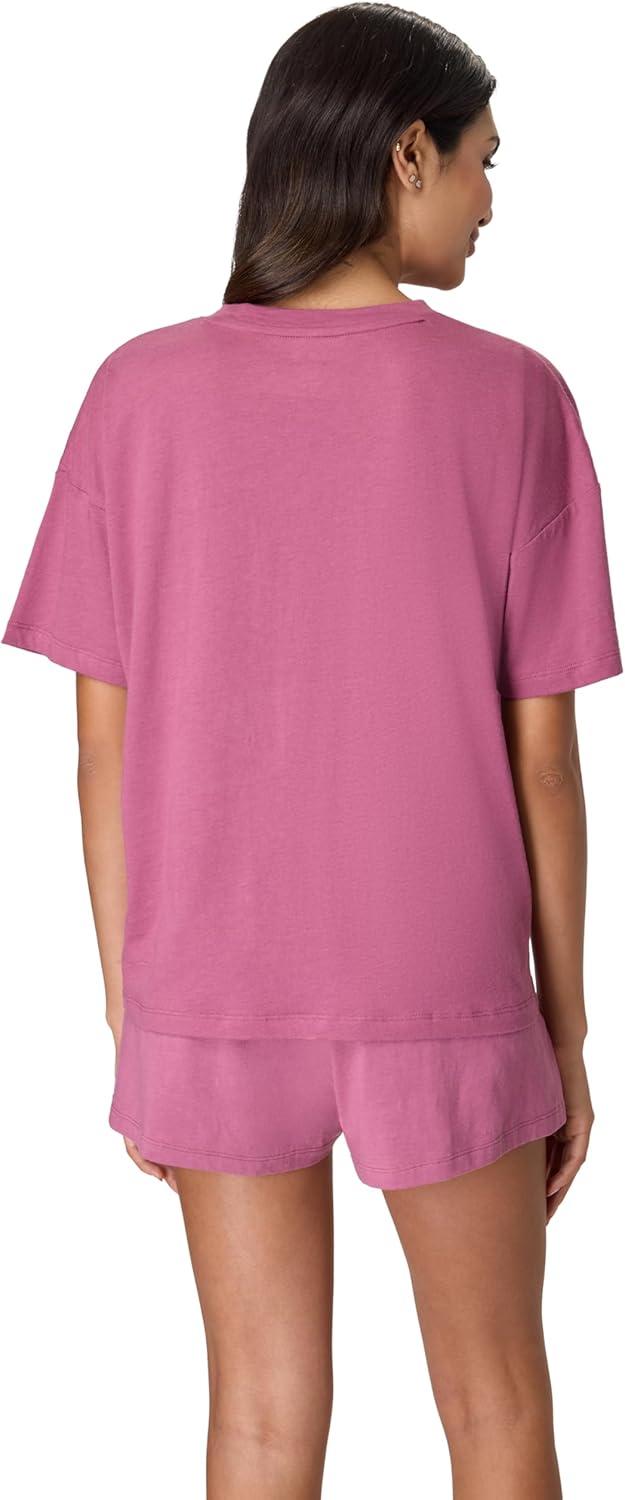 imageHanes womens Originals 2 Piece Lounge Set Comfywear Supersoft Boxy Tshirt ampamp Sleep Shorts Loungewear SetMauve MoodMauve Mood