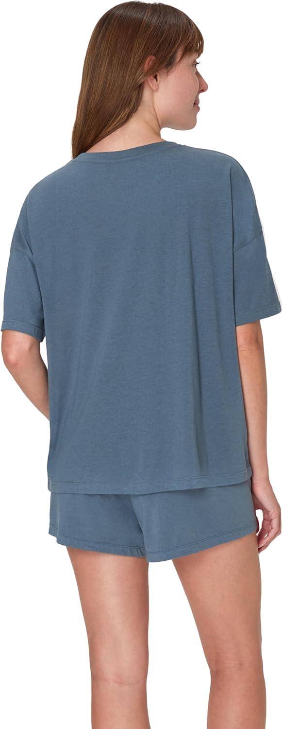 imageHanes womens Originals 2 Piece Lounge Set Comfywear Supersoft Boxy Tshirt ampamp Sleep Shorts Loungewear SetStargazer GreyStargazer Grey
