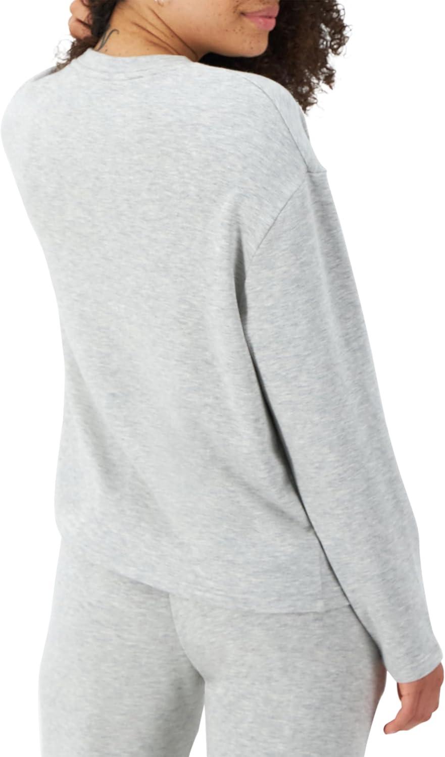 imageHanes womens Originals French Terry Pullover Cropped Crewneck Sweatshirt for Women Comfywear LoungewearHeritage Grey Marle