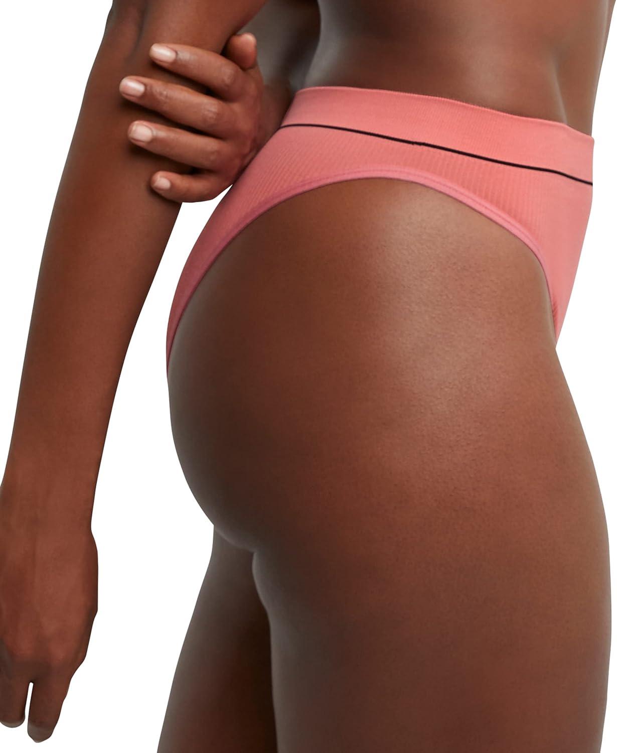 imageHanes womens Originals Seamless Rib Hirise Cheeky Panties Pack Assorted Colors 6packBriefsWhiteLively LavenderPink Begonia