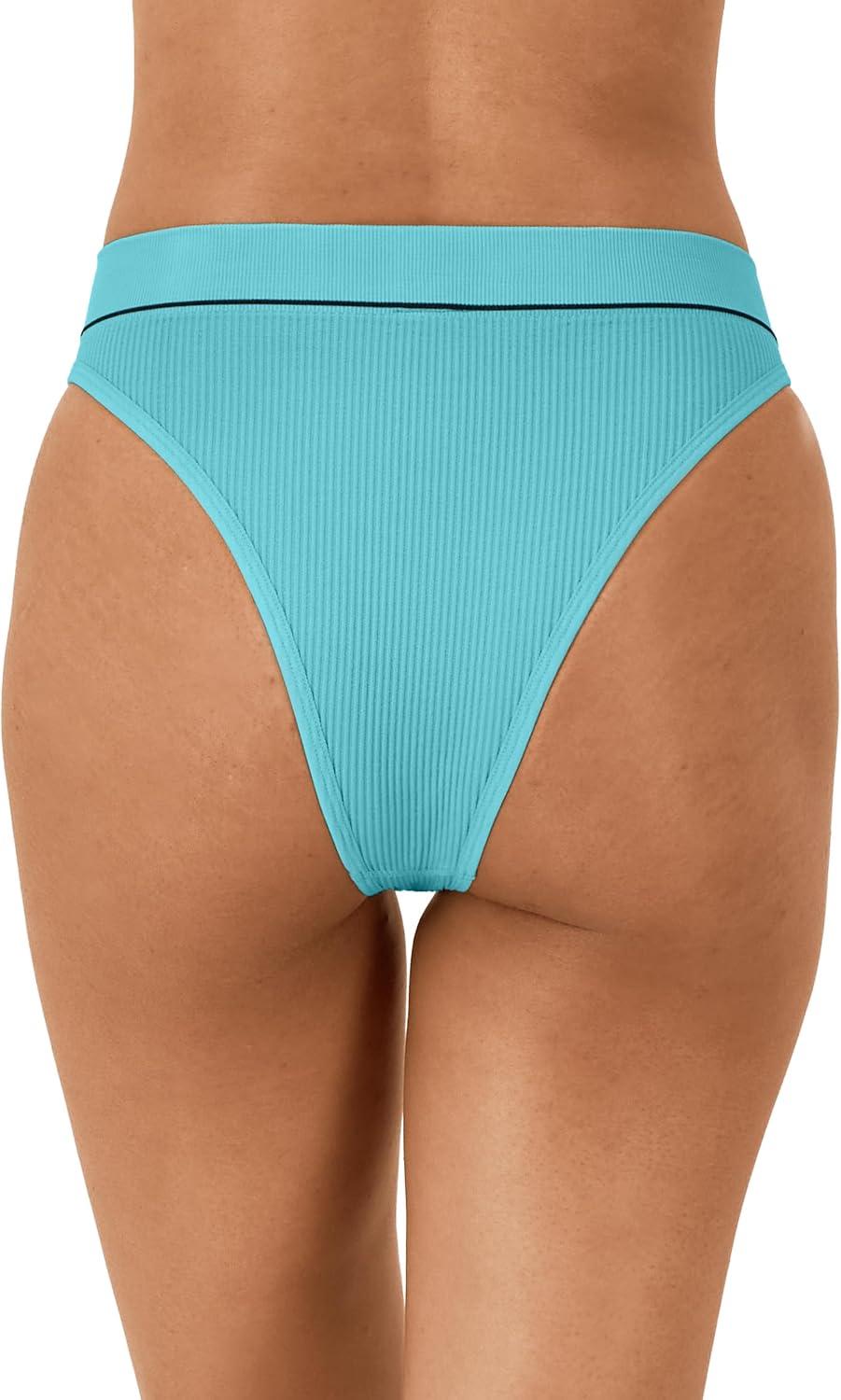 imageHanes womens Originals Seamless Rib Hirise Cheeky Panties Pack Assorted Colors 6packBriefsWhiteTeal ToneBright Violet Indigo