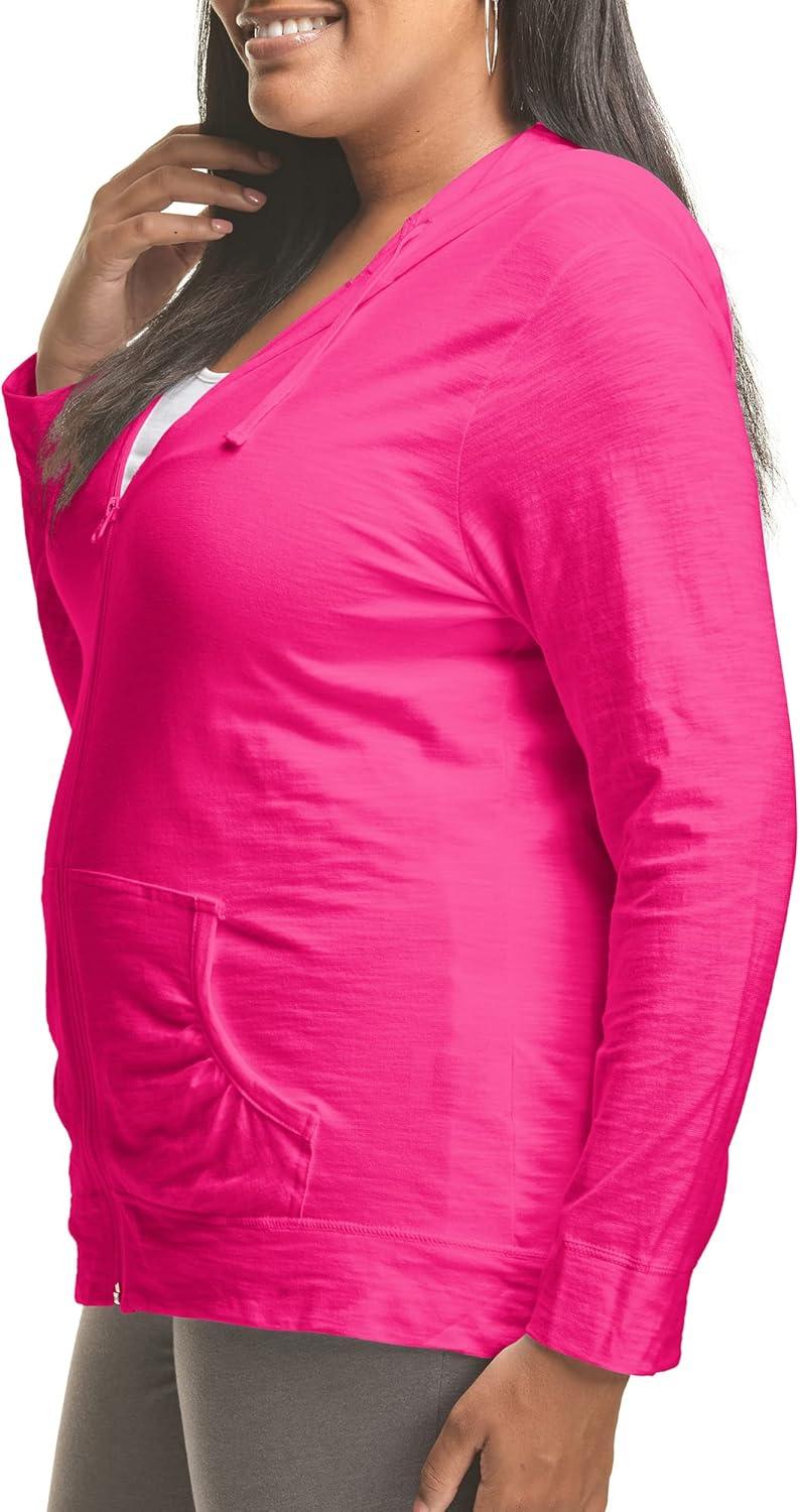 imageJust My Size Womens Full Zip Jersey HoodieAmaranth
