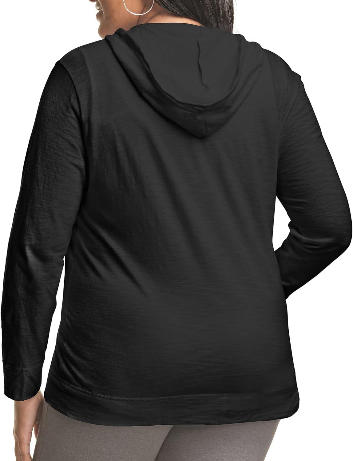imageJust My Size Womens Full Zip Jersey HoodieBlack