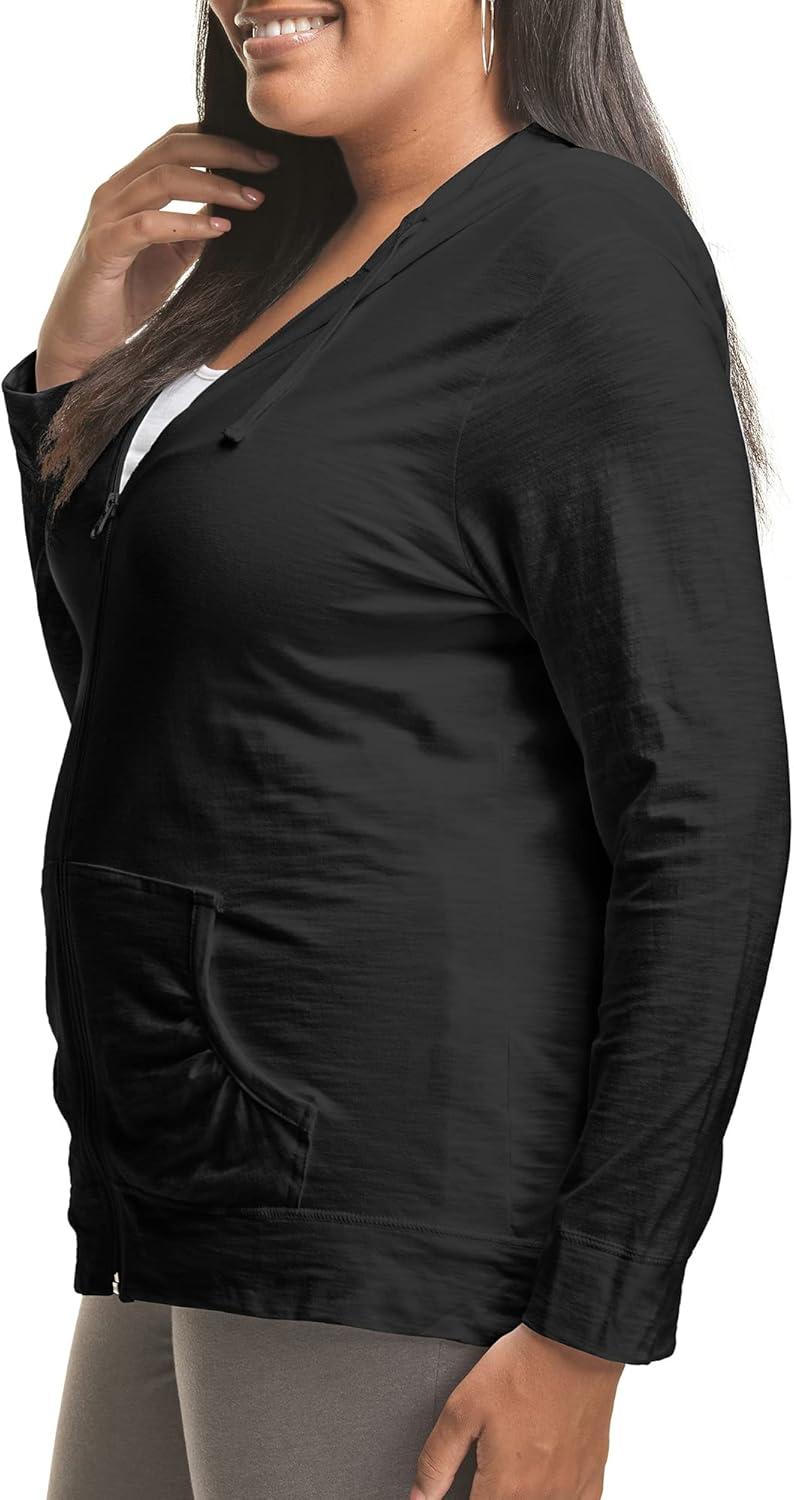 imageJust My Size Womens Full Zip Jersey HoodieBlack