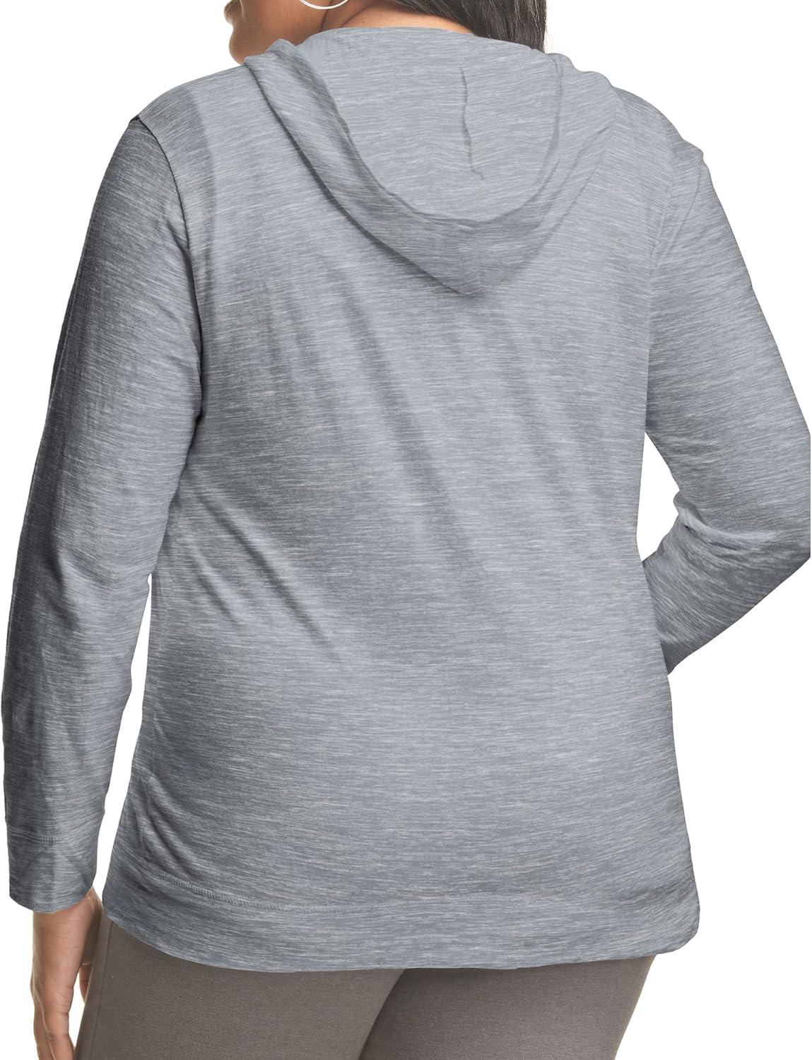 imageJust My Size Womens Full Zip Jersey HoodieDada Gray Pe Heather