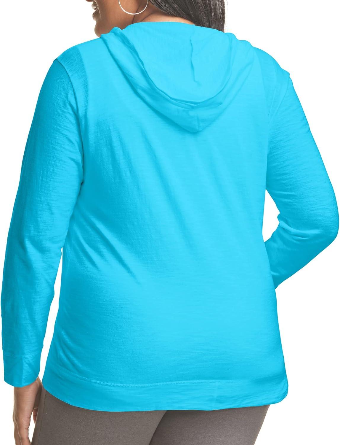 imageJust My Size Womens Full Zip Jersey HoodieProcess Blue