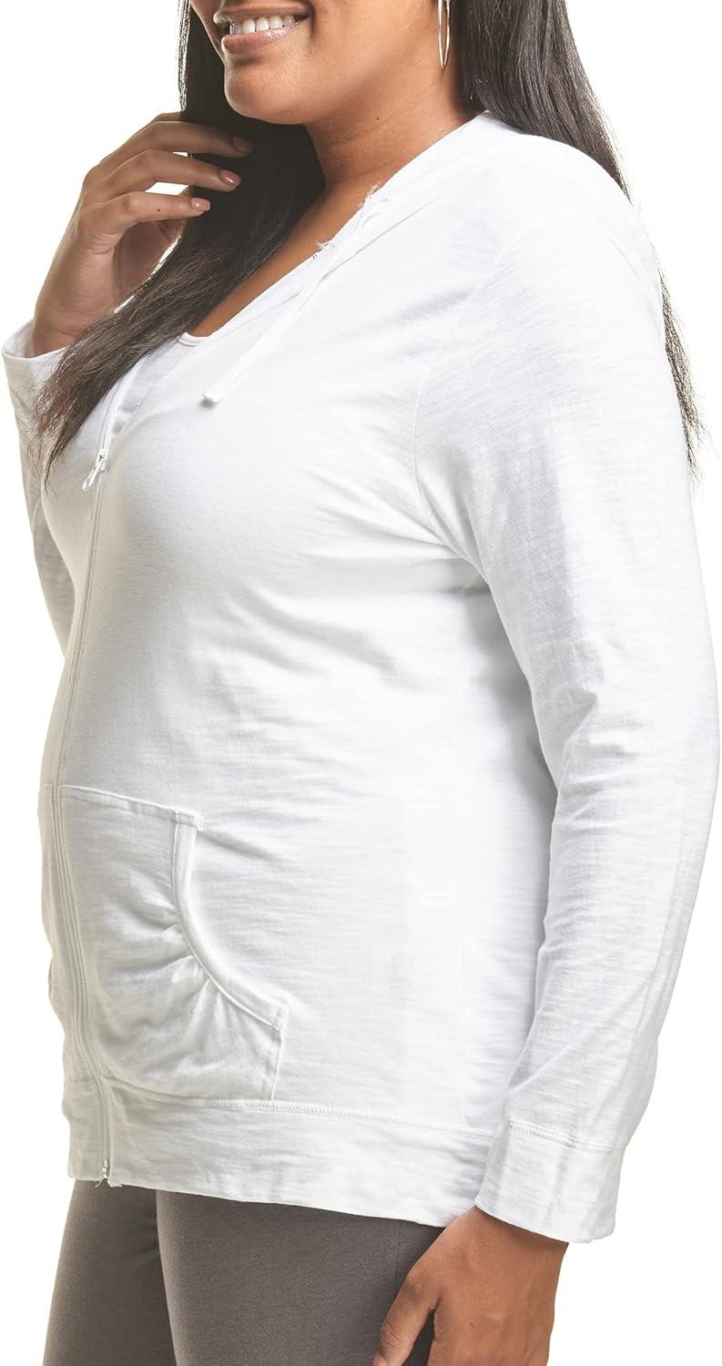 imageJust My Size Womens Full Zip Jersey HoodieWhite