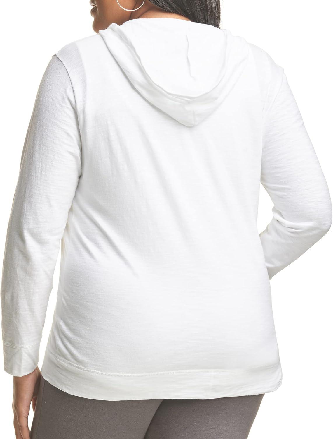 imageJust My Size Womens Full Zip Jersey HoodieWhite