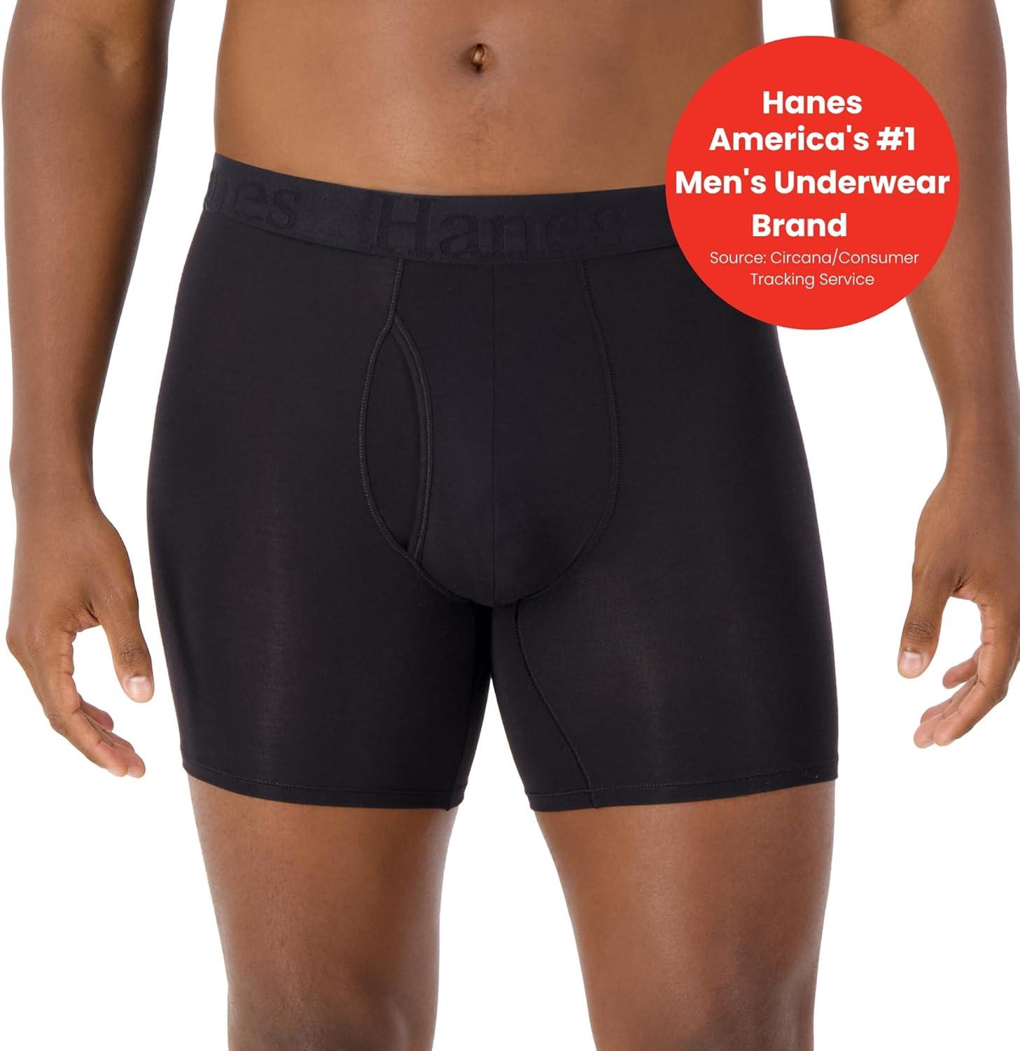 imageMens Originals Boxer Briefs ampamp Trunks Supersoft Bamboo from Viscose Underwear 3PackRegular Leg Black 3 Pack
